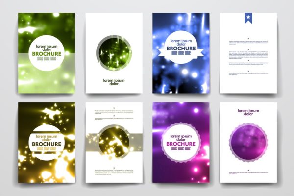 萤火虫光点背景画册设计模板 Set of Beautiful Brochures
