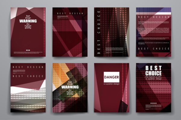 暗色调抽象图形背景画册背景 Abstract Brochures