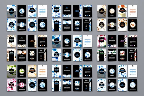 DNA抽象图形背景画册设计模板合集 Big Pack Brochures in DNA Style.