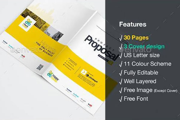 专业极简的创意品牌项目建议书模板 Proposal [indd]