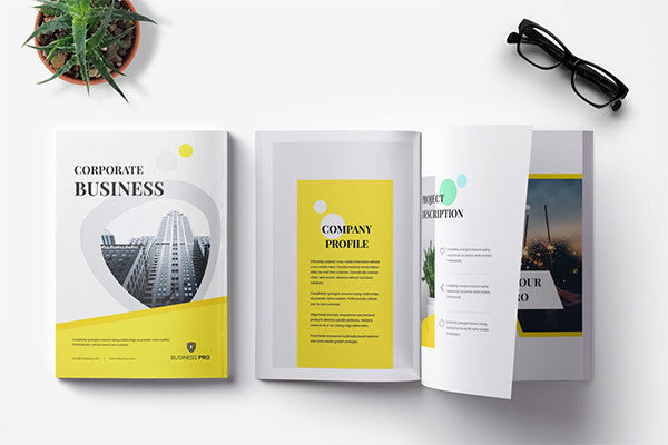 时尚简约多用途的公司业务手册画册楼书杂志设计模板精选（indd）
