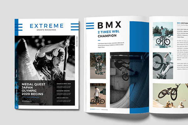 现代极简独特的体育杂志模板 Sports Magazine [indd]