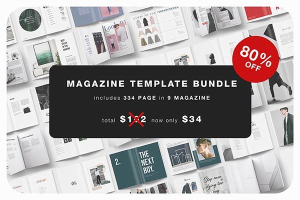 时尚极简的杂志模板合辑 Magazine Template Bundle [indd]