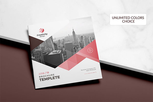 时尚简约高端多用途的正方形楼书杂志画册品牌手册设计模板