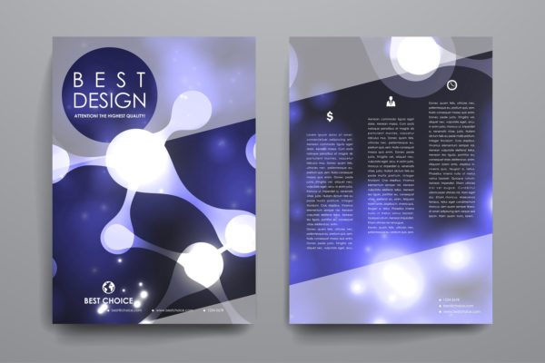 简约抽象图形背景小册子模板Set of Beautiful Brochures