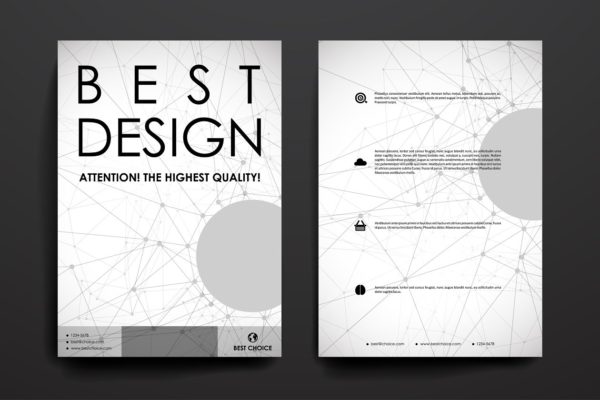 分子结构几何图形小册子画册设计模板 Brochures. Molecular structure style