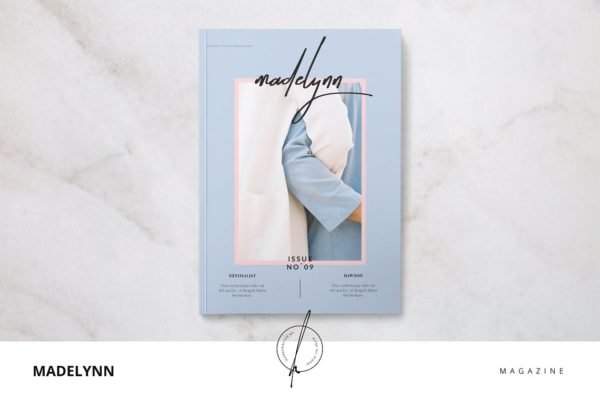 极简主义旅行游玩杂志模板 Madelynn Magazine