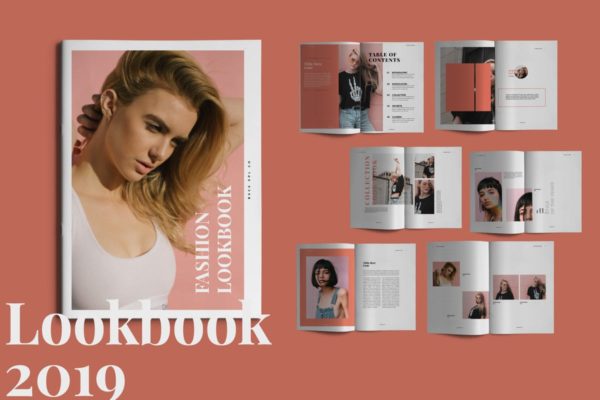 2019年时尚服饰新品产品手册画册设计模板 Coral Look book 2019