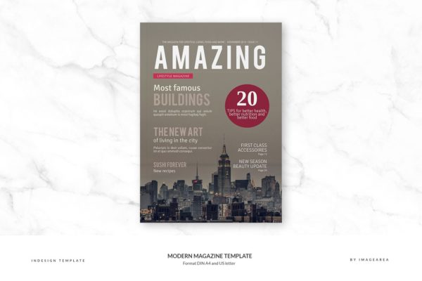 现代摩登城市宣传杂志画册设计模板 Modern Magazine Template