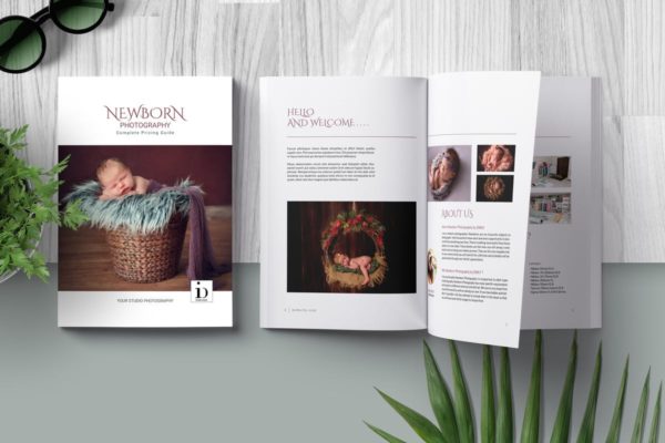 婴儿儿童摄影服务产品手册模板 Newborn Magazine Complete Pricing Guide
