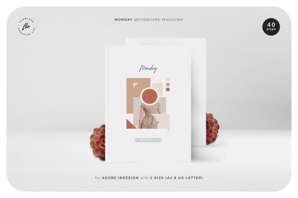 Moodboard时尚服装摄影杂志画册设计模板