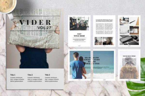 时尚高品质的生活方式/旅行风景画册设计模板 Vider Magazine