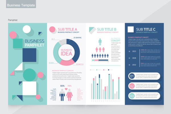 人口调研数据展示商业手册设计模板