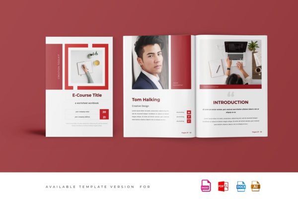 电子课程效率手册设计模板 eCourse Workbook Template