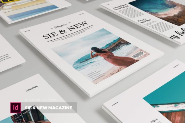 旅行/艺术/摄影/社会杂志设计模板精选 Sie & New | Magazine Template