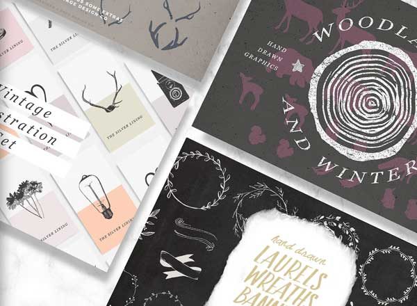 手绘设计矢量素材精选汇总 Vector Hand Drawn Bundle