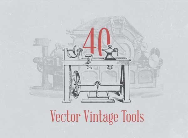 复古生产工具矢量插画素材精选 Vector Vintage Tool Illustrations