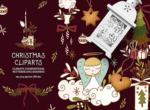 圣诞节剪贴画矢量素材精选合辑文件[jpg,png,eps]