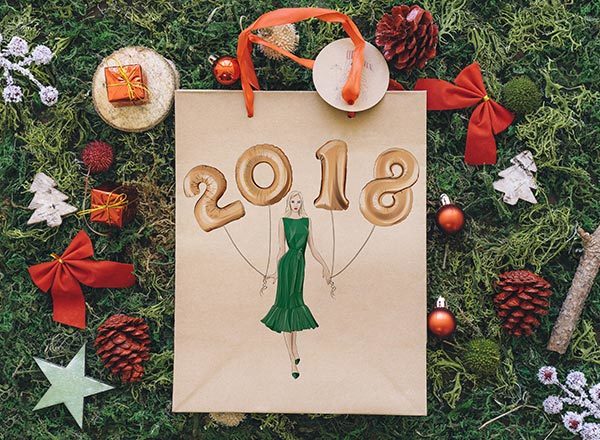 手绘新年和圣诞节剪贴画