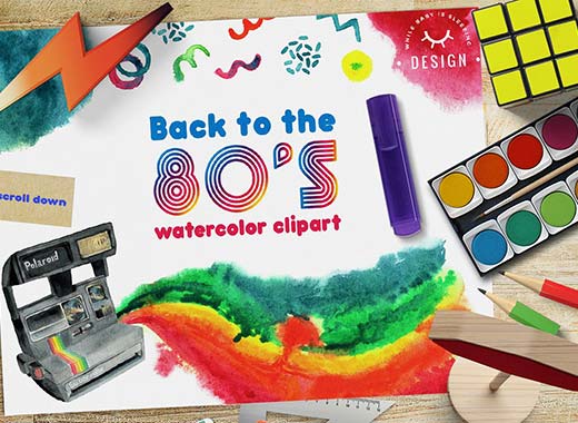 80后复古物品的水彩风格素材精选合辑文件[psd,png]