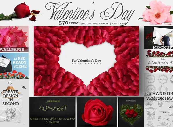 浪漫爱情(情人节)玫瑰花素材精选大汇总1.6G[psd,eps,png]