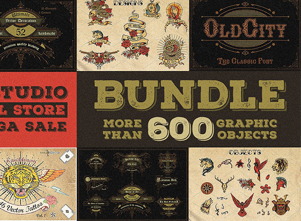 蚂蚁素材精选下午茶：高品质的600+复古风格矢量logo标志标签大汇总