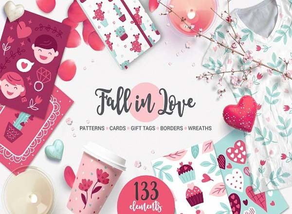 可爱的爱情（情人节）矢量素材精选包文件