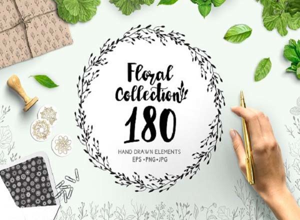 适合春季的小清新手绘花卉图形图案素材精选文件