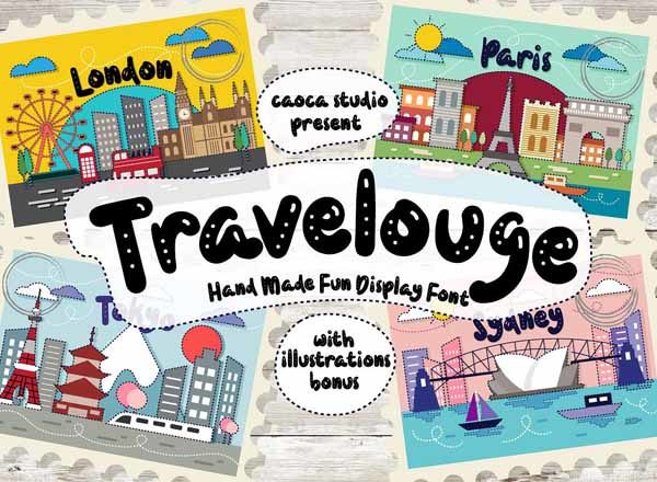 几款适合旅行主题手绘字体打包文件[ai,ttf,otf,pdf,jpg]