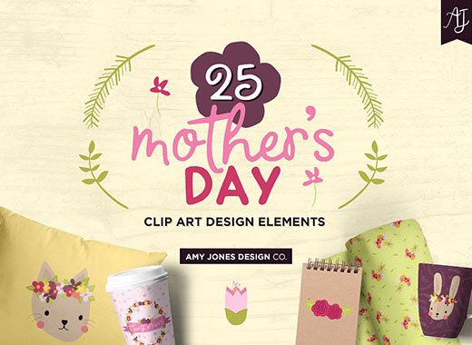 25款手绘母亲节&春季设计素材精选文件[ai,png]