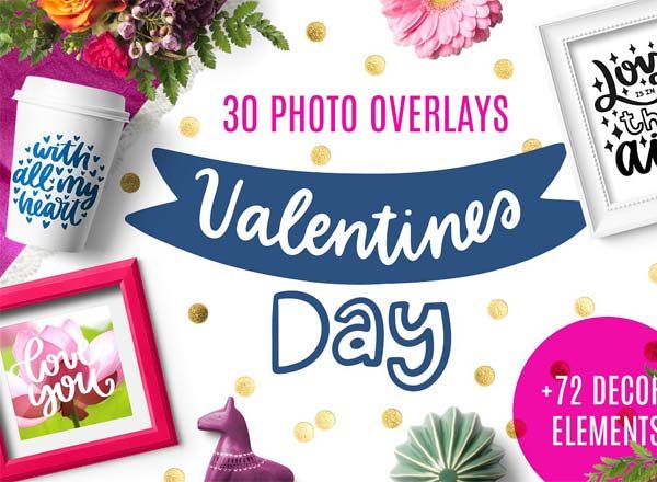 30幅情人节和爱情主题相关的字体图形剪贴画模板