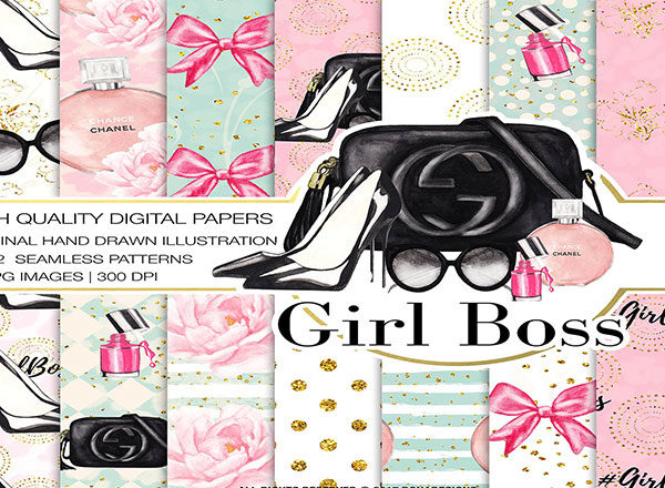 高品质的手绘水彩风格母亲节元素汇总