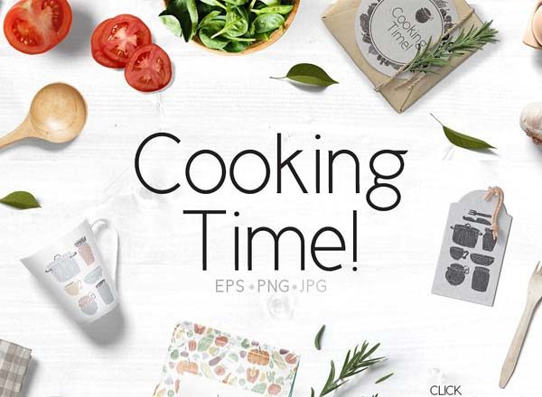 烹饪主题特色矢量图形