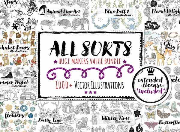 1700+多主题矢量图形素材精选包文件[PNG, EPS, AI,ABR,JPG ]