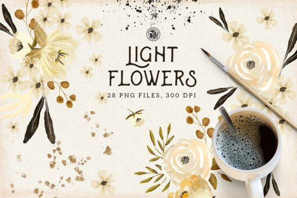 低调奢华金漆花卉素材精选 Light Flowers