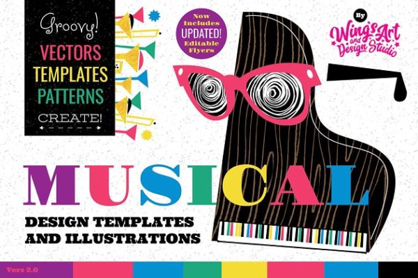 爵士音乐主题插画 Jazz Music Inspired Illustrations