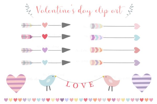 箭头+爱心艺术剪贴画 Arrows and hearts love clip art