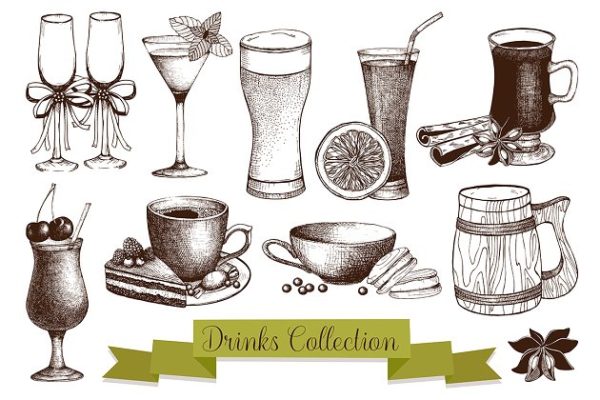 饮料主题矢量剪贴画素材精选 Vector Beverage Collection