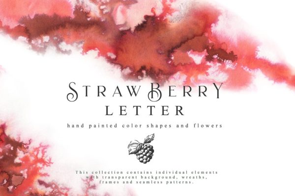 草莓主题手绘设计素材精选汇总 Strawberry Letter Collection Pro