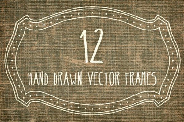 手绘装饰框矢量图形 Hand Made Vector Frames Pack 1