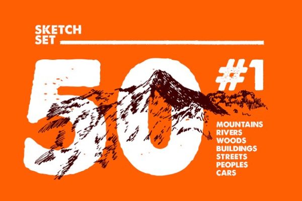50种素描图案素材精选汇总 50 Sketch Set #1