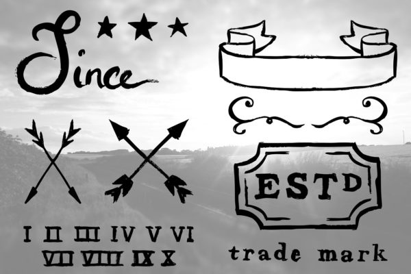 复古怀旧手绘图案素材精选 Hand-Drawn Vintage Elements