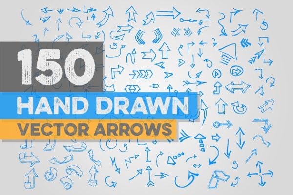 150款手绘箭头图形素材精选 150 Hand Drawn Vector Arrows