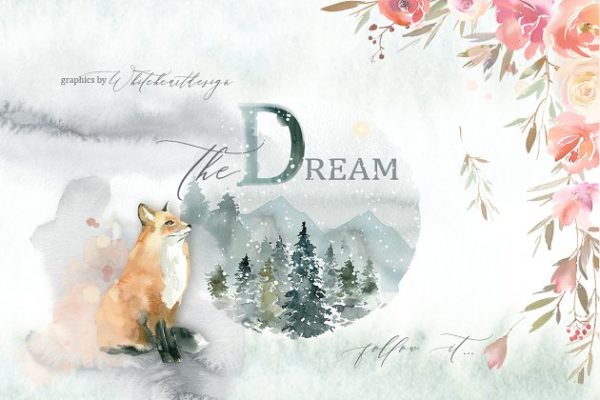梦幻仙女水彩手绘插画素材精选汇总[3GB] Dream – Fairy Watercolor Collection