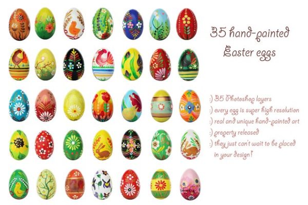 35款手绘彩绘复活节鸡蛋素材精选 35 hand-painted Easter eggs