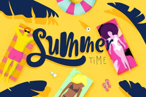 夏日时光大胆配色插画素材精选 Summer Time