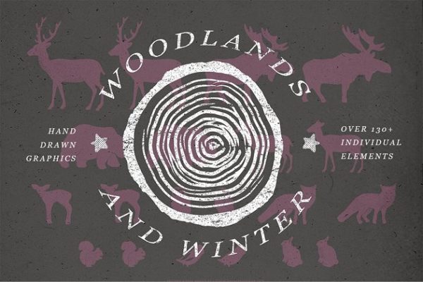 林地和冬季矢量图形 Woodlands & Winter Vector Graphics