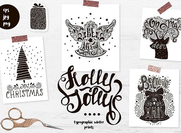 新年圣诞节手绘矢量素材精选汇总