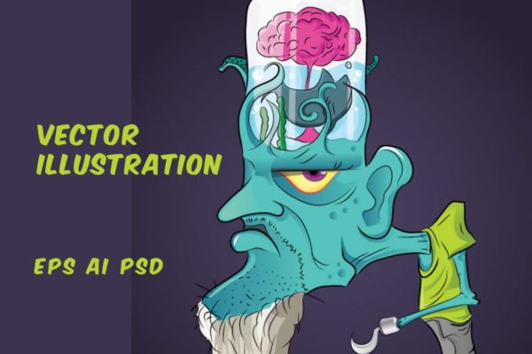 海盗僵尸矢量插画 Pirate zombie illustration vector