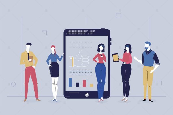 商业分析-扁平化设计插画 Business analytics – flat design illustration